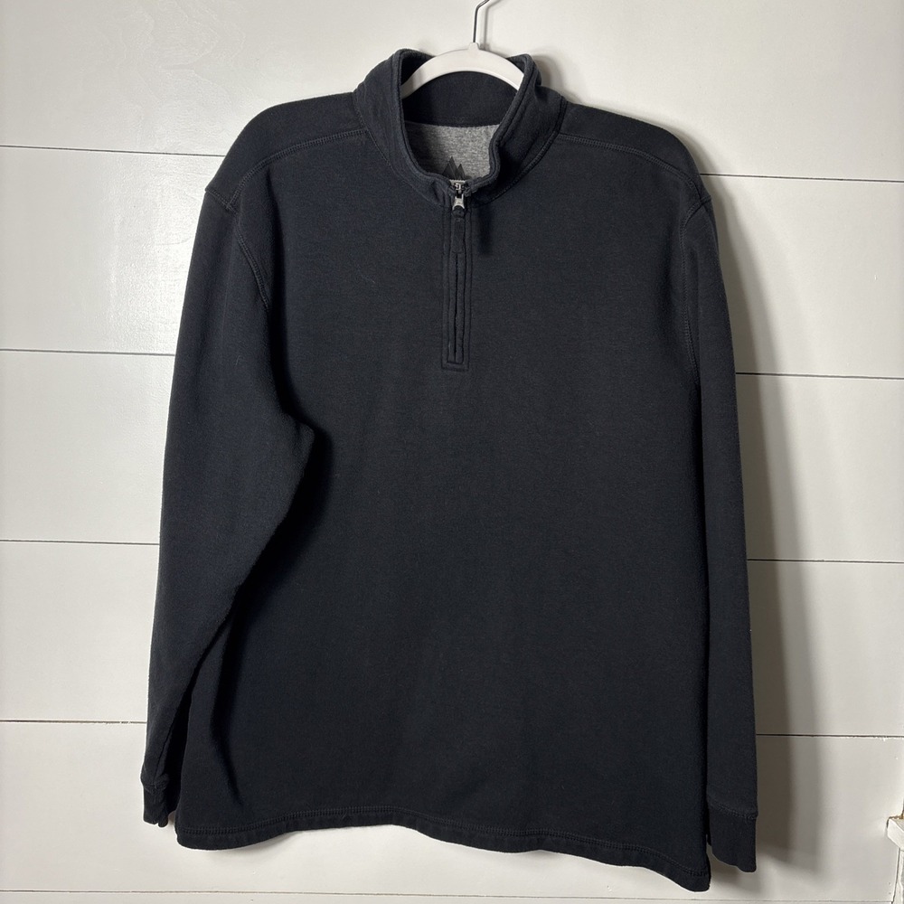 Mountain Club Men's Size XLarge Black 1/4 Zip Long Sleeve Pullover Shirt Preppy‎